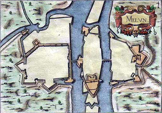 Plan de Melun par Tassin (1638)