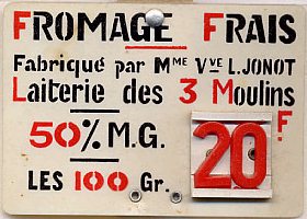 tarif fromage frais