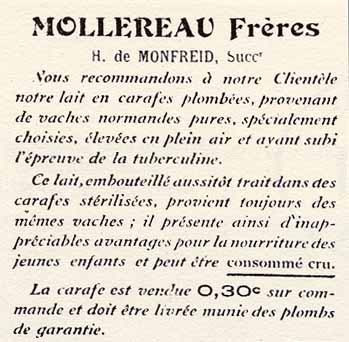 Publicité lait Henri de Monfreid