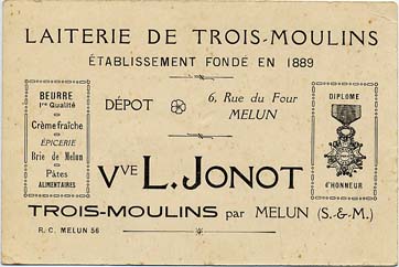 Carte Veuve Jonot