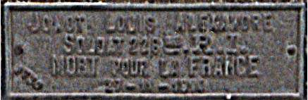 plaque de la tombe Louis Jonot